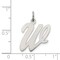 Sterling Silver Large Script Initial Letter W Charm Jewerly 21mm x 11mm